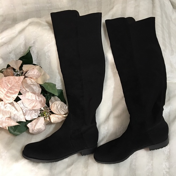 Unisa Shoes - Unisa black womens stretch over-the-knee Boots